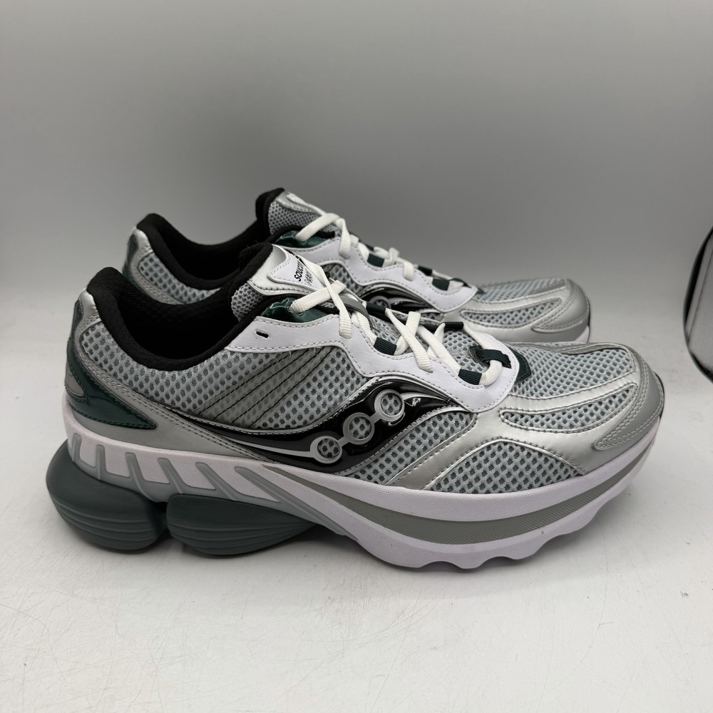 Saucony GRID NXT Running Shoes Mens Sz 10 Silver Green White Sneakers S70797-9